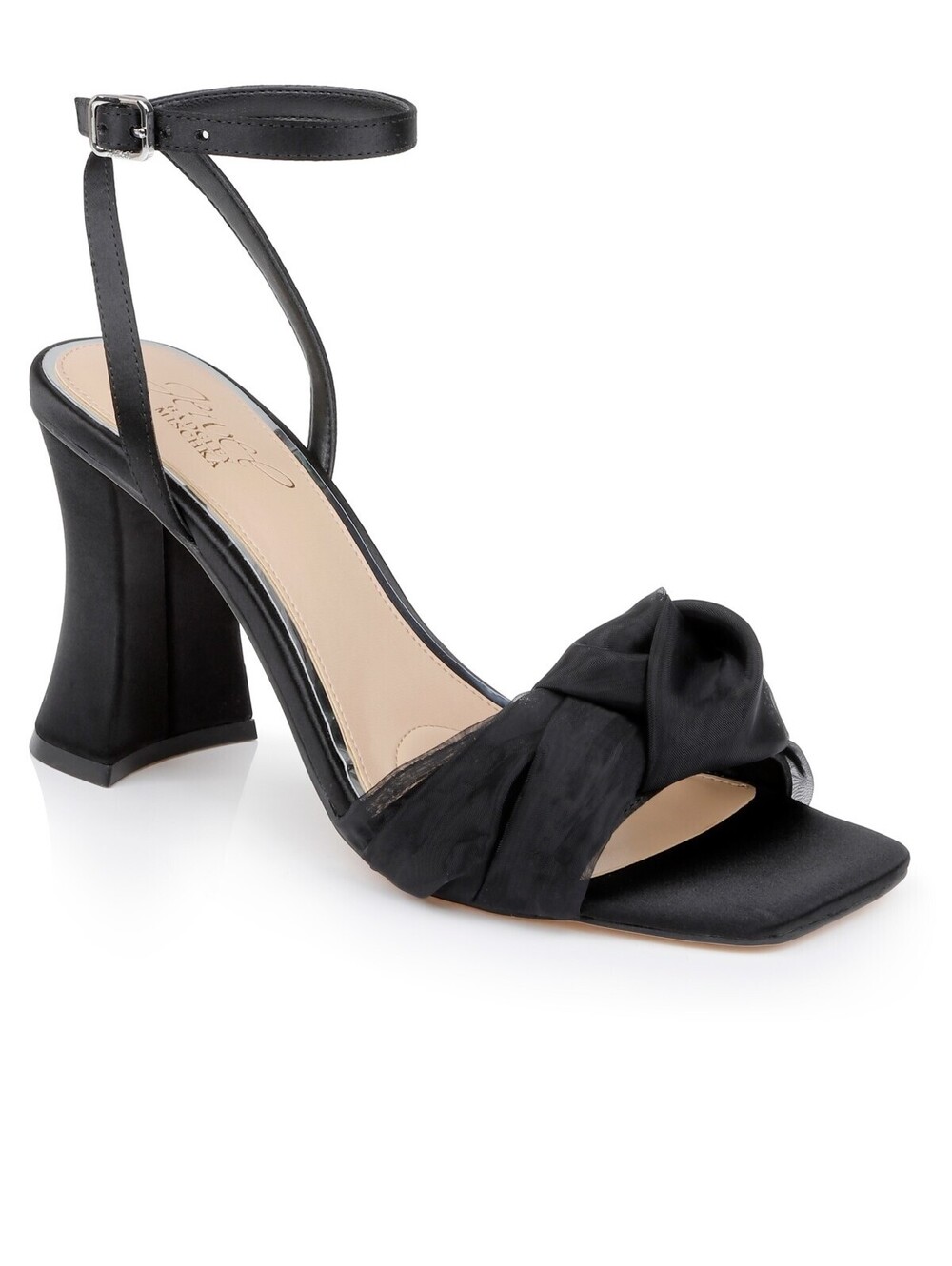 Jewel Badgley Mischka Heels Shoes Black Satin 9M